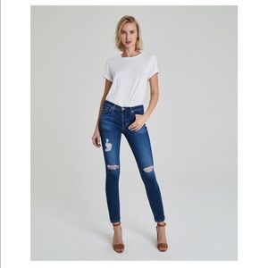 distressed AG low rise jean legging